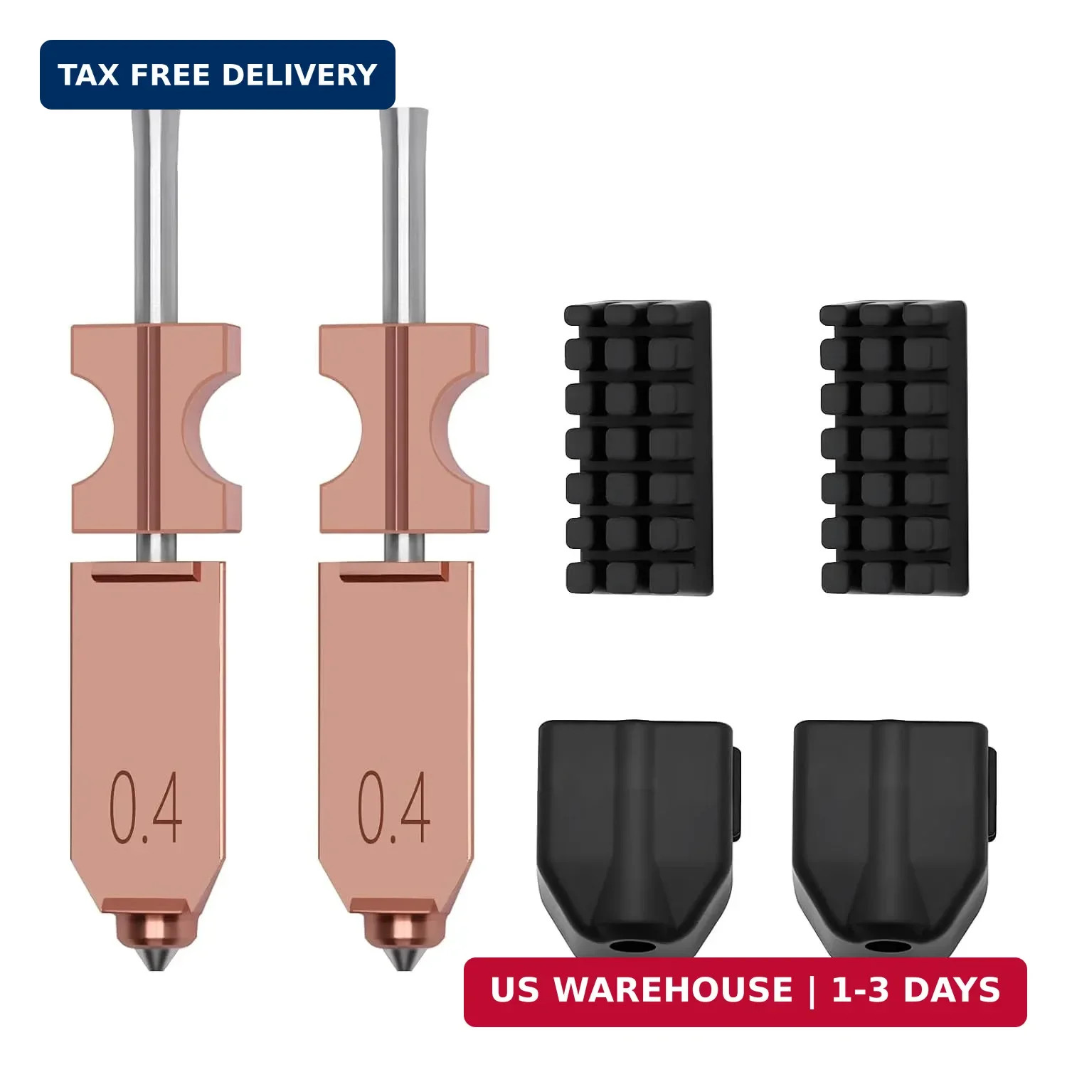 2 PCS 0.4mm Quick-Swap Nozzles Kit for AD5X, 3D Printer Copper Alloy Hardened St