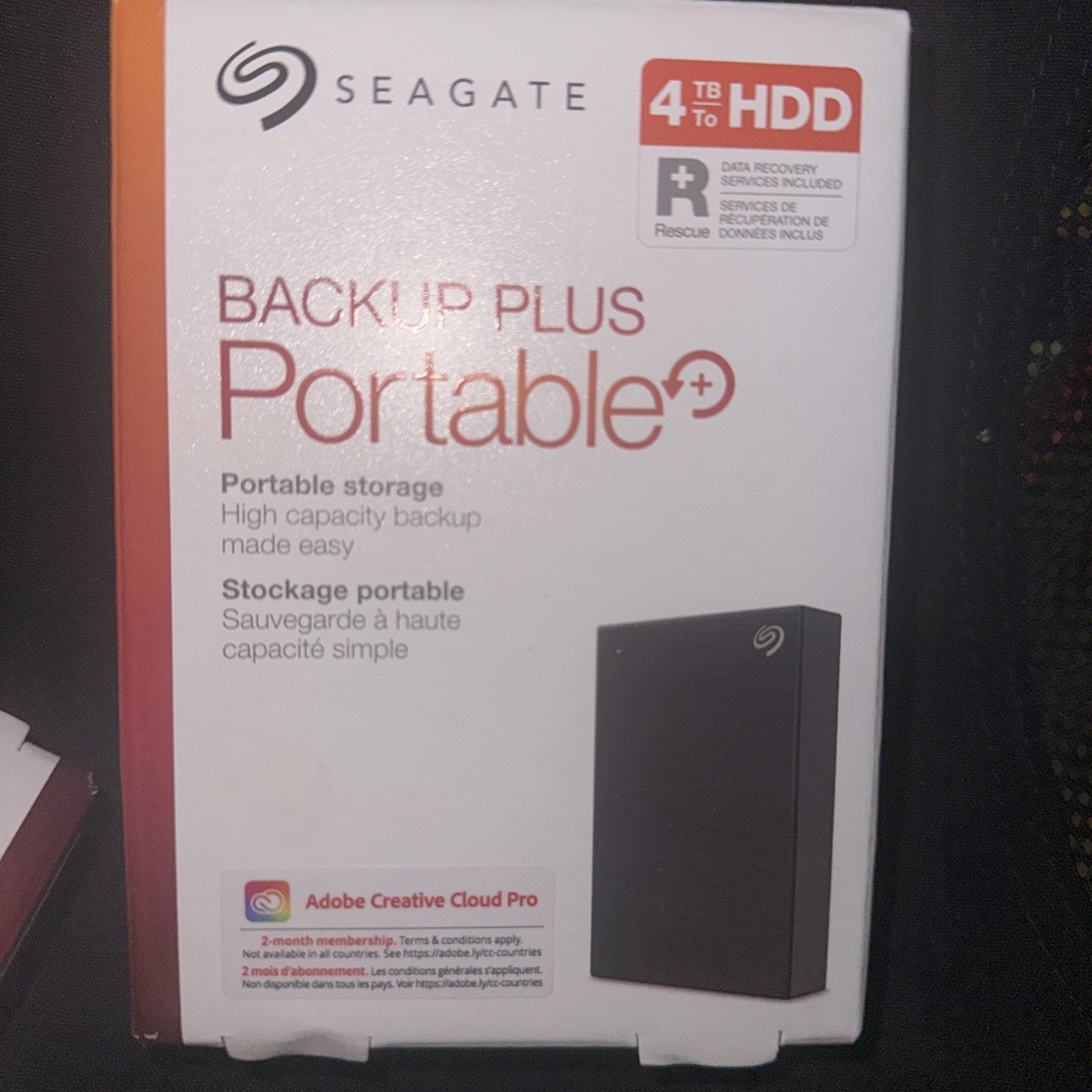 Seagate Portable Backup Plus Portable 4TB USB-B to USB-A HDD STHP4030400 NEW