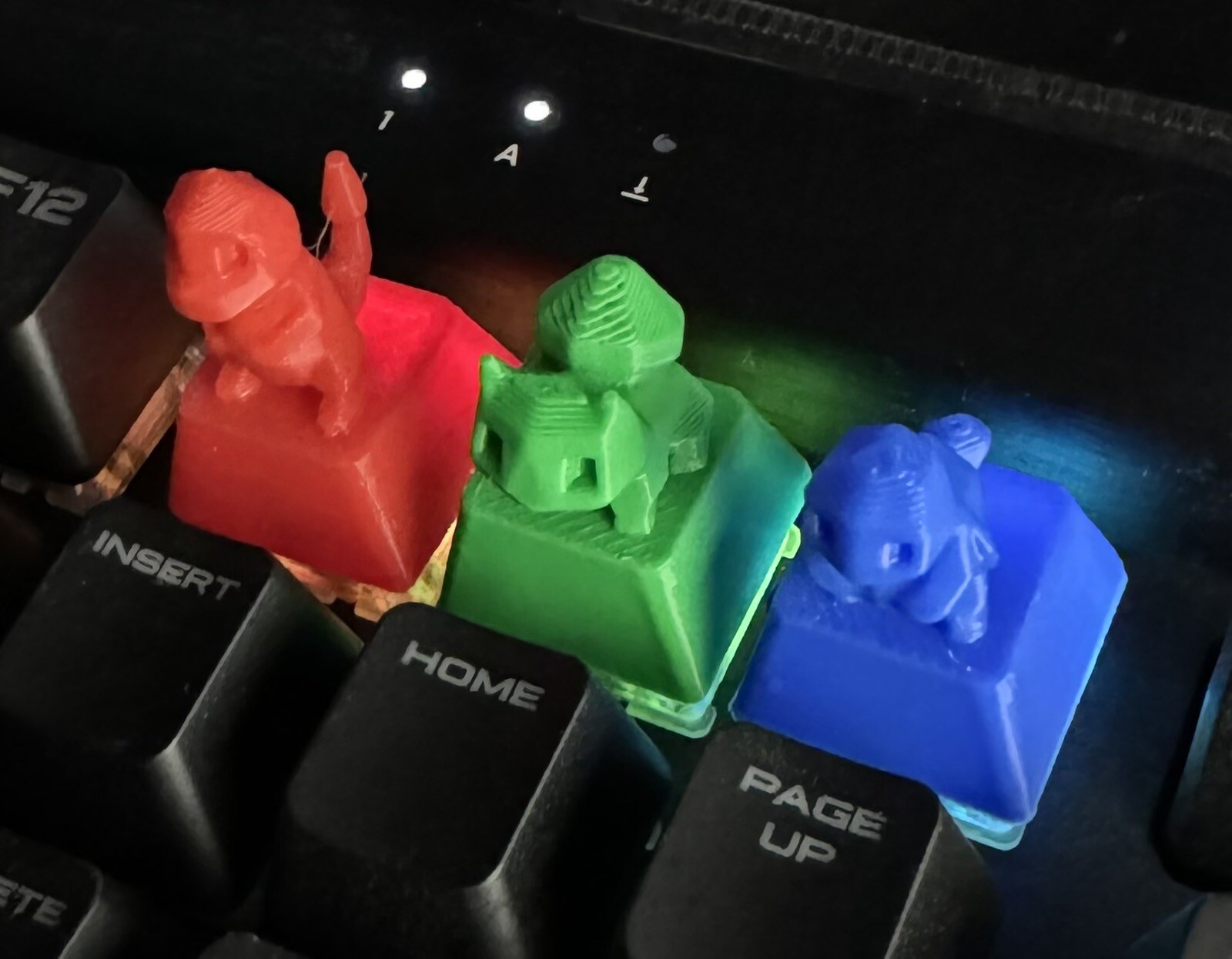 3D Printed  Pokemon Key Caps- 3 Starters, Fits Cherry MX keys