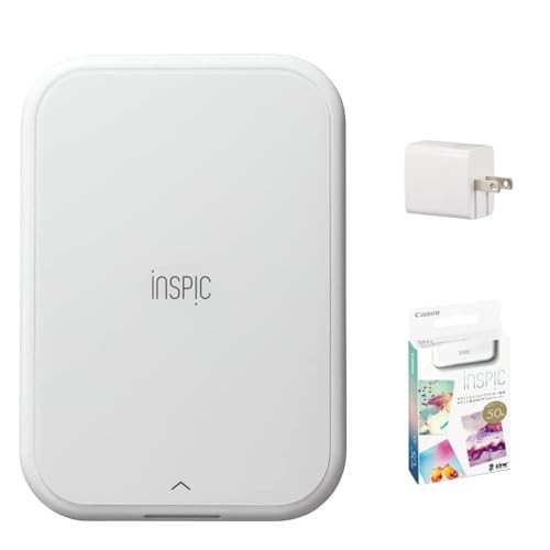 Canon iNSPiC PV-223 Smartphone Photo Printer Set (50-sheet paper pack) White