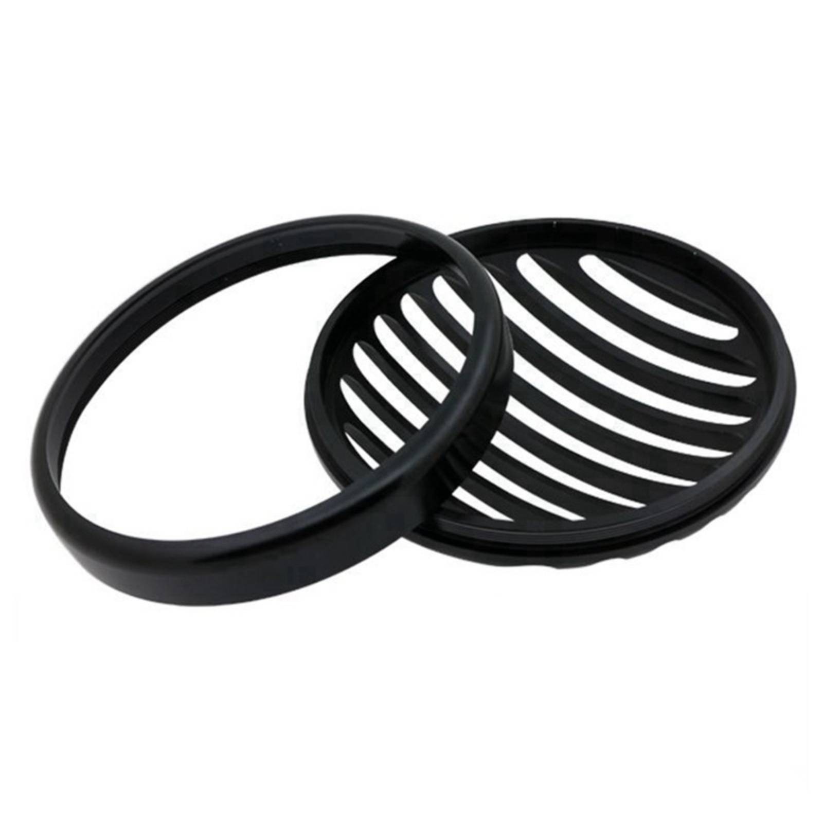 Retro Headlight Grille Cover Matte Black Front Headlight Classic British