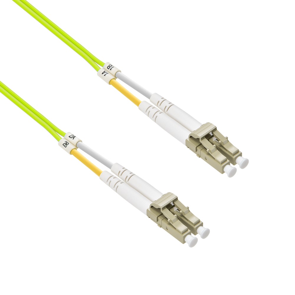 20 Pack of 6m LC/UPC-LC/UPC OM5 Multimode Duplex OFNR 2.0mm Green Fiber Optic Pa