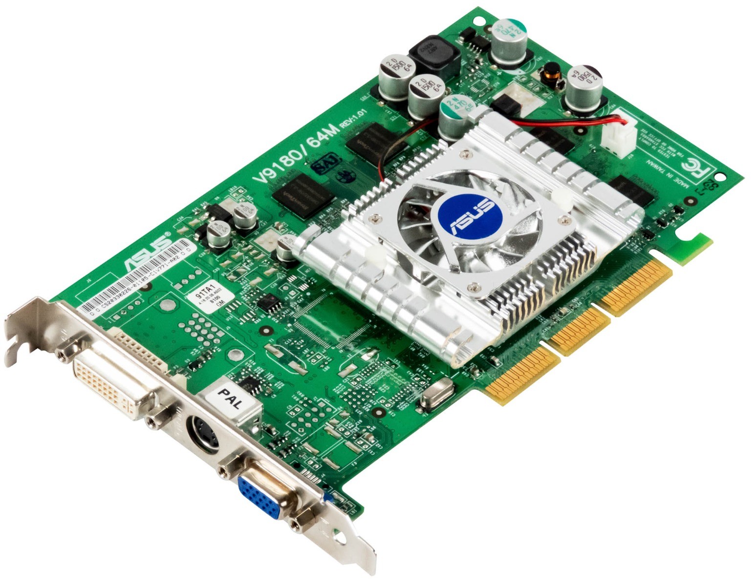 ASUS NVIDIA GeForce4 MX440-8X 64MB AGP Graphics Card VGA DVI-I TV Out