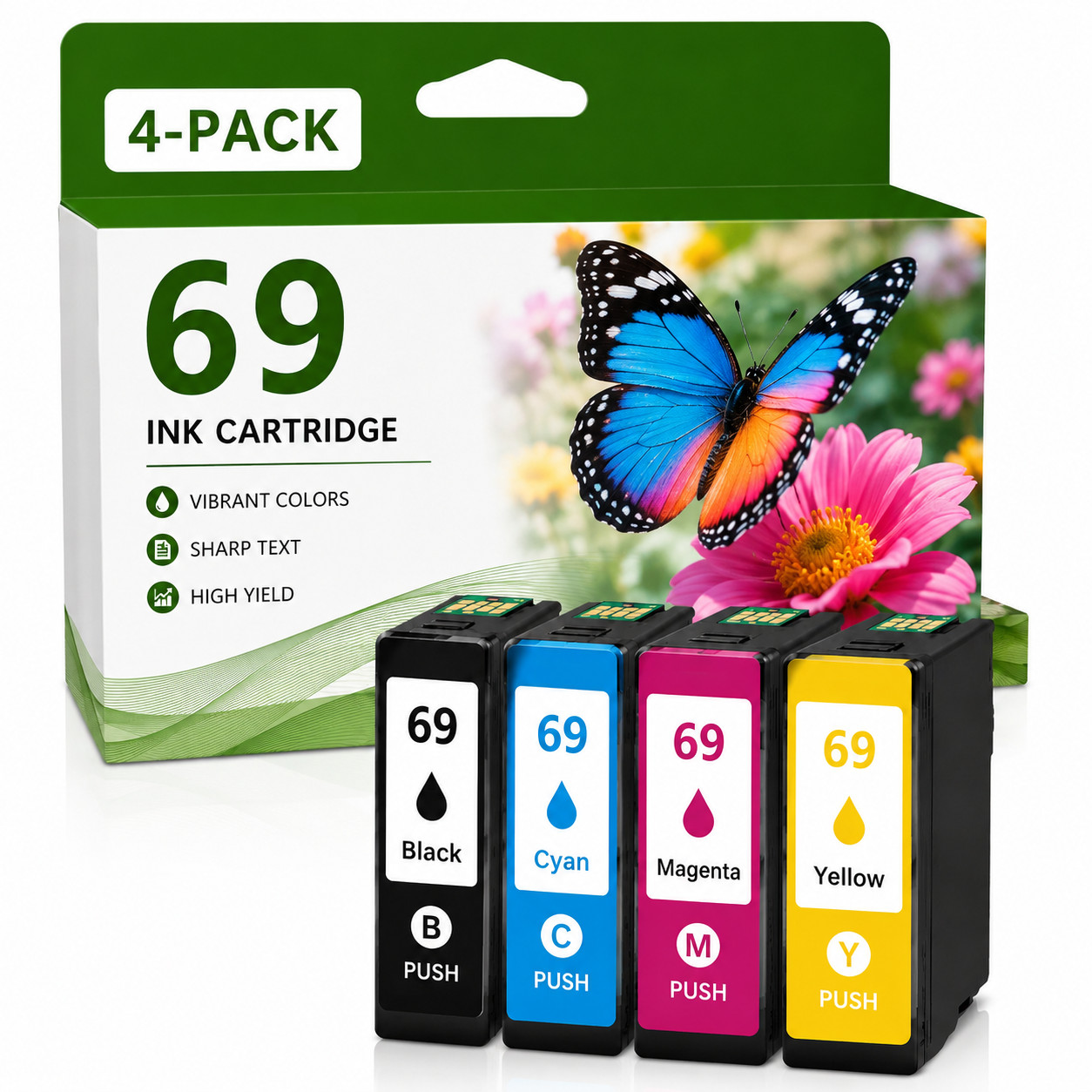 69 4Pk Ink Cartridge Replacement  for Epson Stylus WF-1100 CX6000 NX400 NX415
