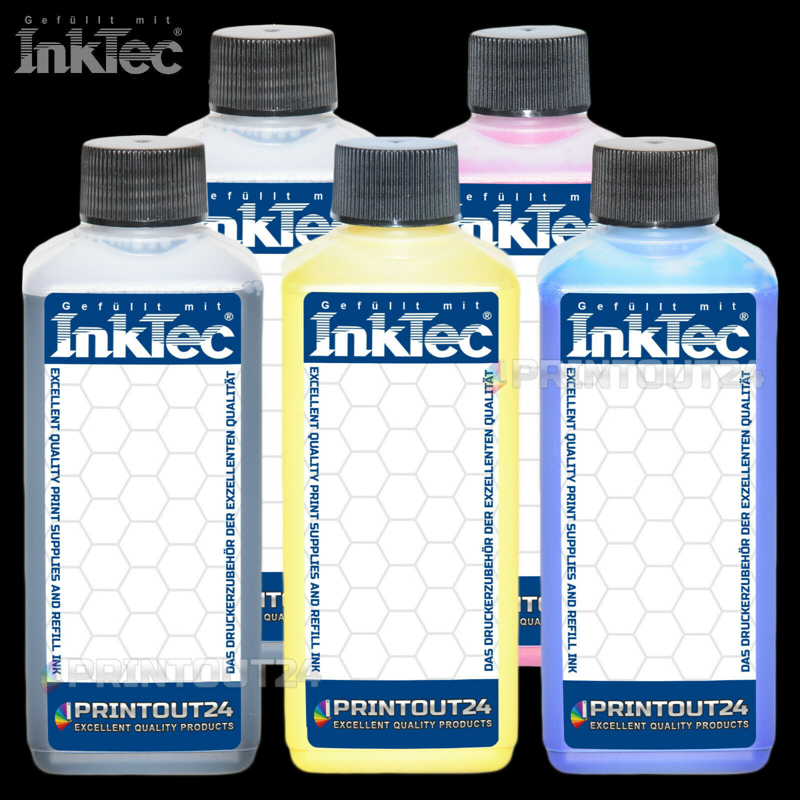 5X1L InkTec® Pigment Ink CISS Refill Ink Set For T6428 T6421 T6424 T6423 T6422
