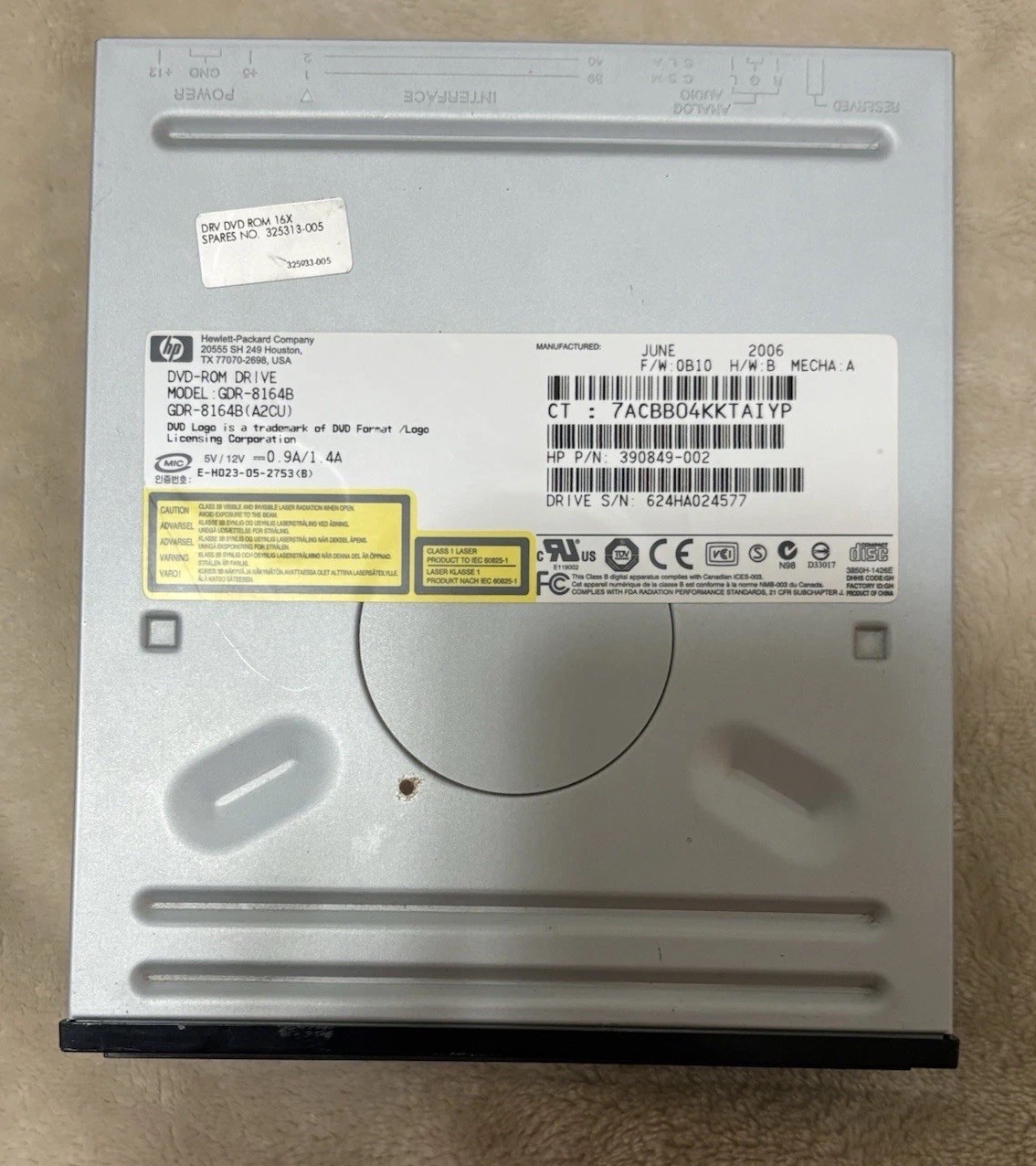 HP GDR-8164B (A2CU) DVD-ROM Drive. (UNTESTED)