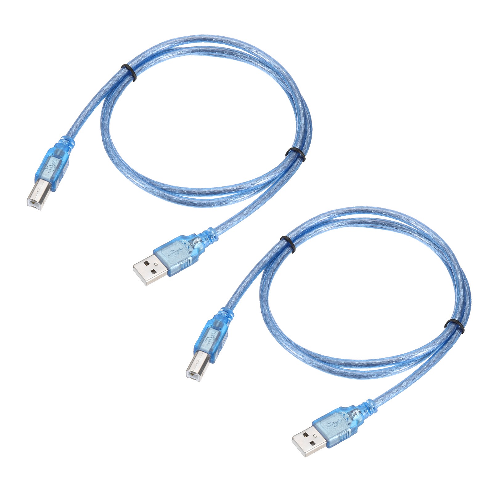 Printer Cable 3.3ft Square USB A to USB B 2.0 Male Cable Pack of 2 Blue