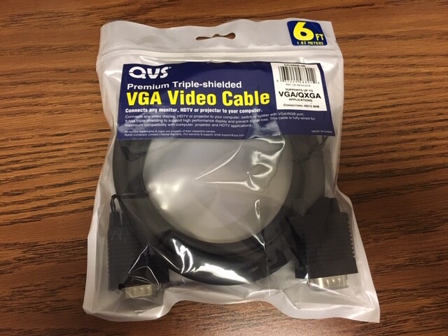 QVS CC388B-06 NEW-Sealed 6ft Premium VGA/QXGA Cable HD15 M/M 