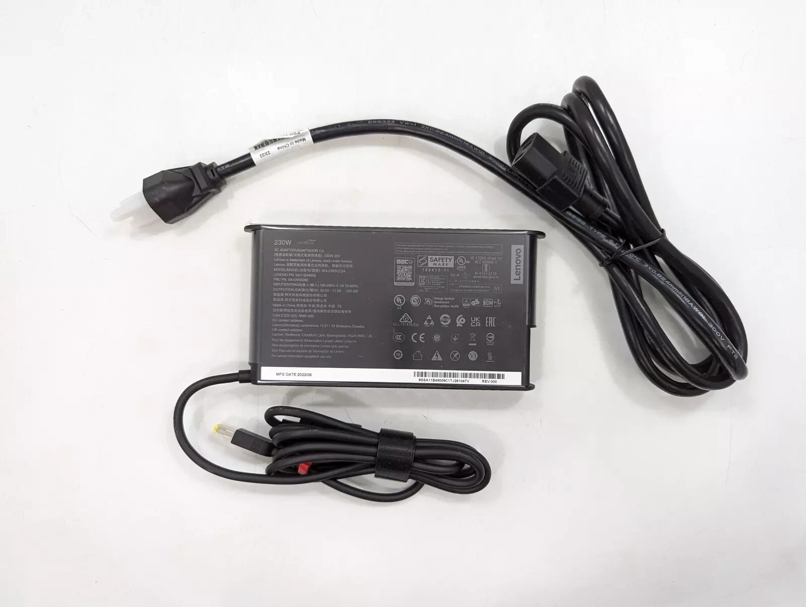 OEM Genuine Lenovo AC Charging Adapter ADL230SLC3A 230W / 20V / 11.5A