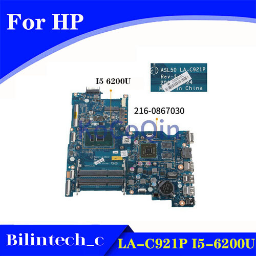 FOR HP Pavilion TPN-C125 15-AC 15-AY Motherboard LA-C921P I5-6200U 216-0867030