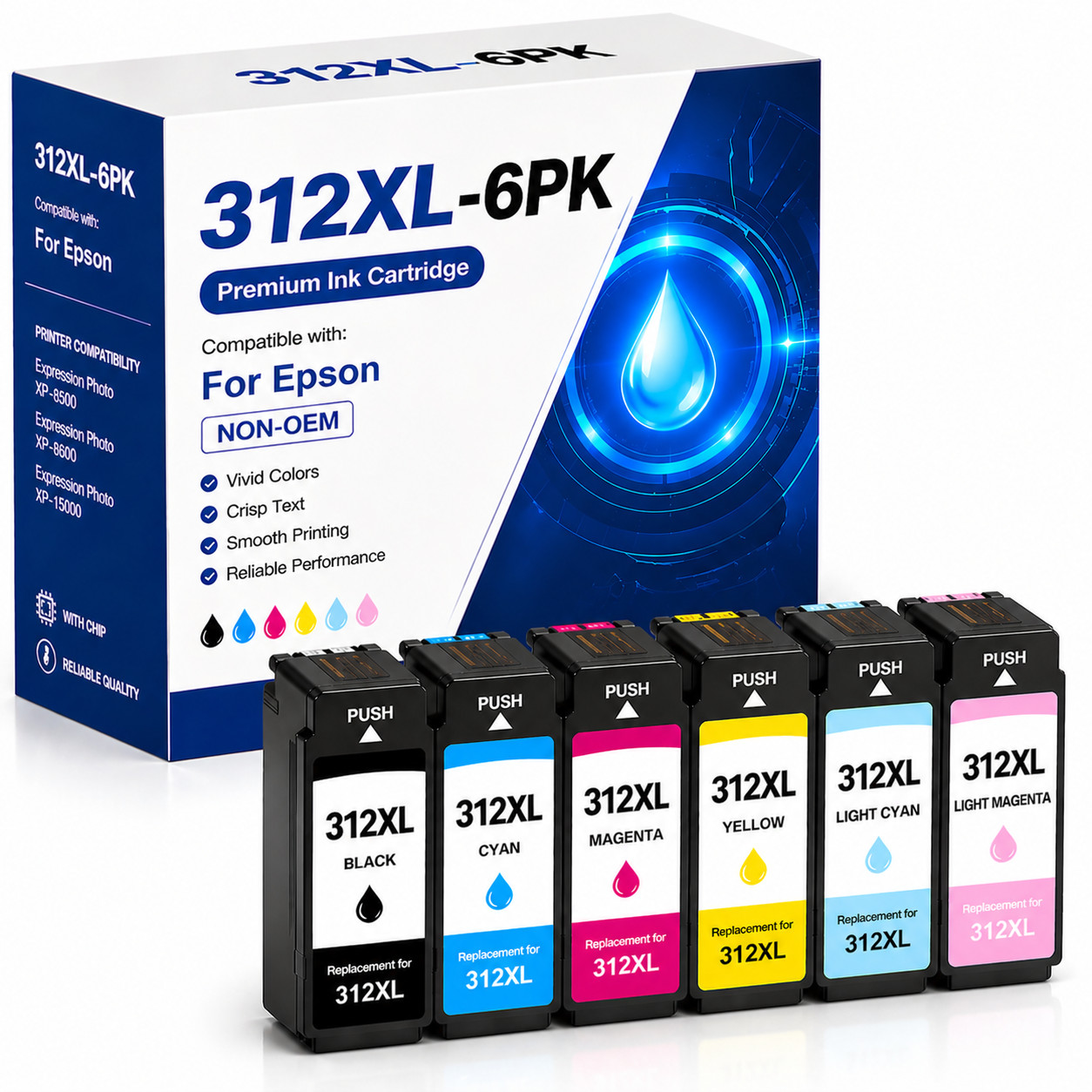 312XL T312XL 6-Pack Compatible Ink Cartridges High Yield Black Cyan Magenta