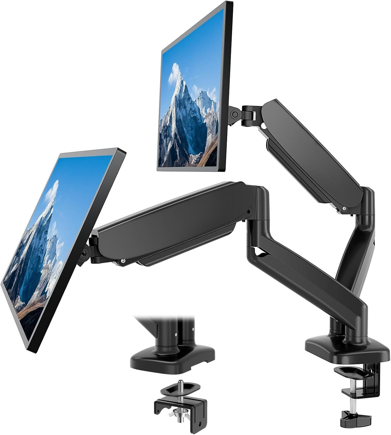 Screen Gas Spring Monitor Arm Desk Stand Dual Monitor Mount Ultra Wide 15-27" 