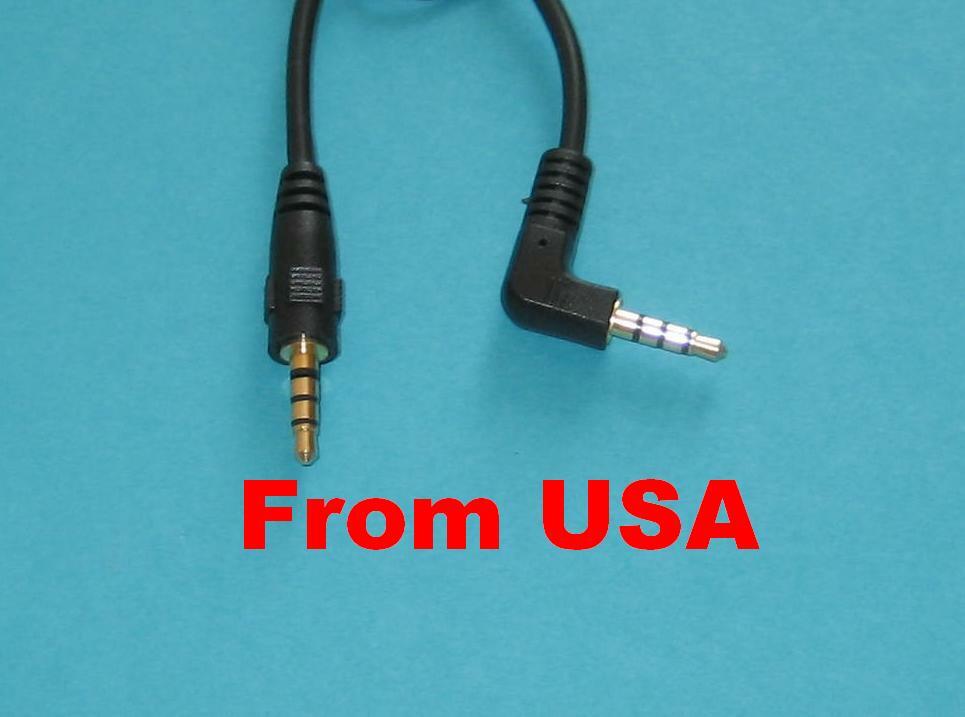 Two 4Pole 3.5mm Audio Cable Right Angle Male to Straight Male 1/8"" TRRS Stereo 