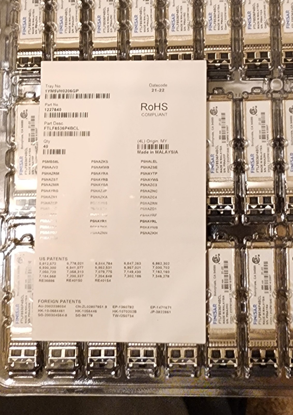 Finisar FTLF8536P4BCL - SFP+ transceiver module - 25GbE Short Wave-transceiver