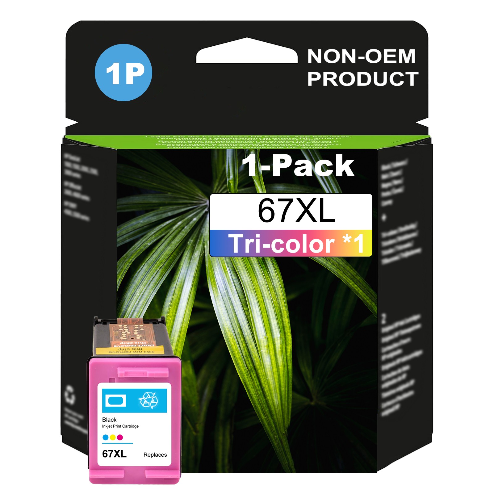 67XL 1PK Color High-Yield Ink Cartridge for HP DeskJet 1255 2700 4100 Envy 6000