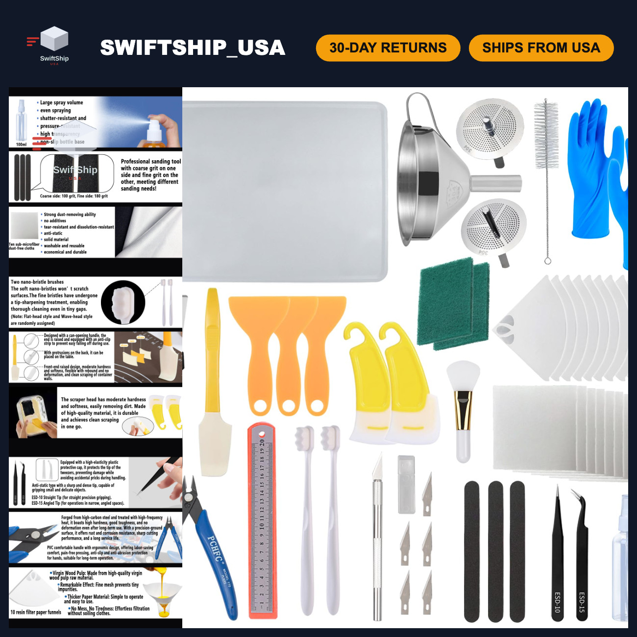 52 Pcs 3D Printing Tool Kit - Stainless Steel Filter, Silicone Pad, Scraper, Twe
