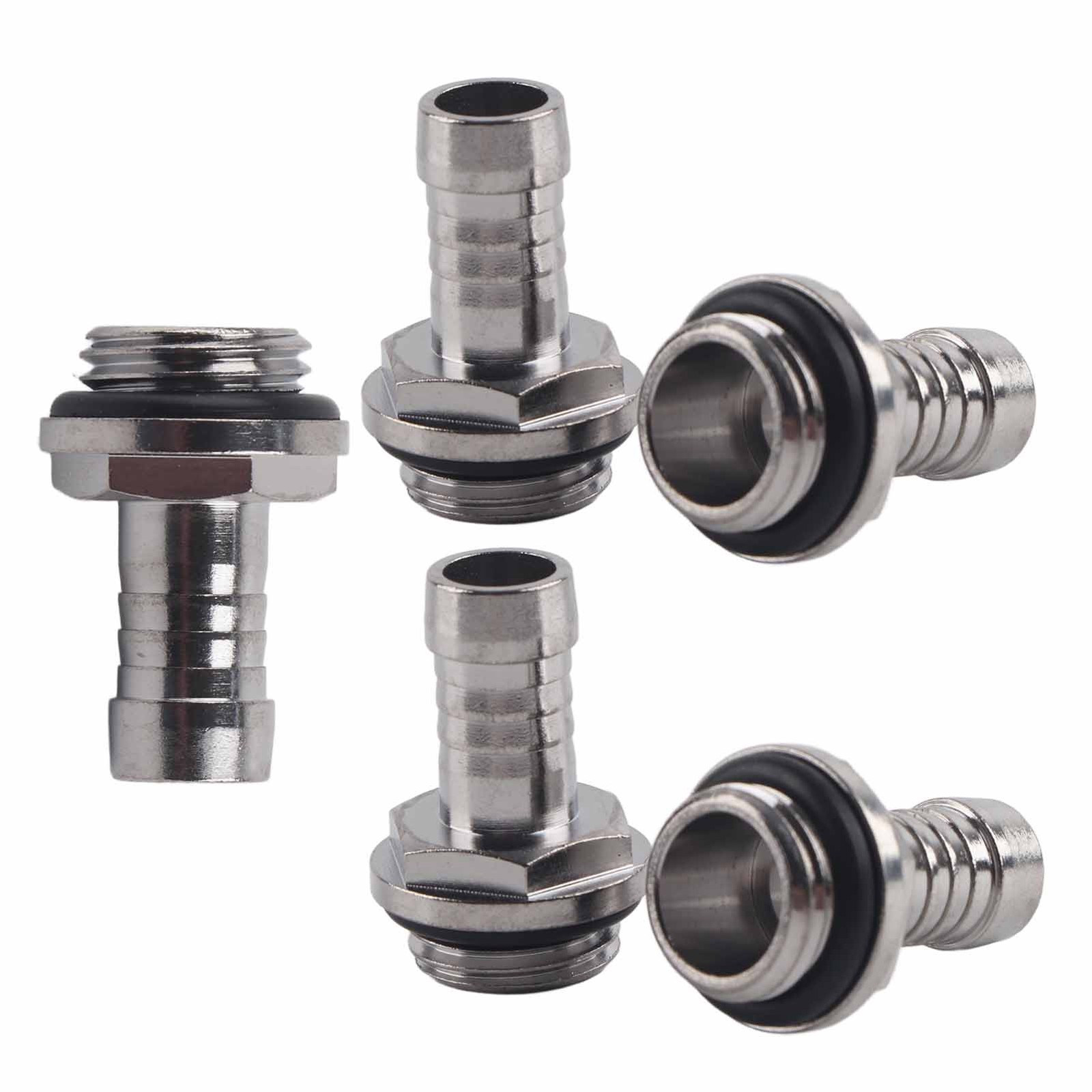｀»6 PCS PC Water Cooling TwoTouch Fitting G1/4 Thread Barb Connector For Tube