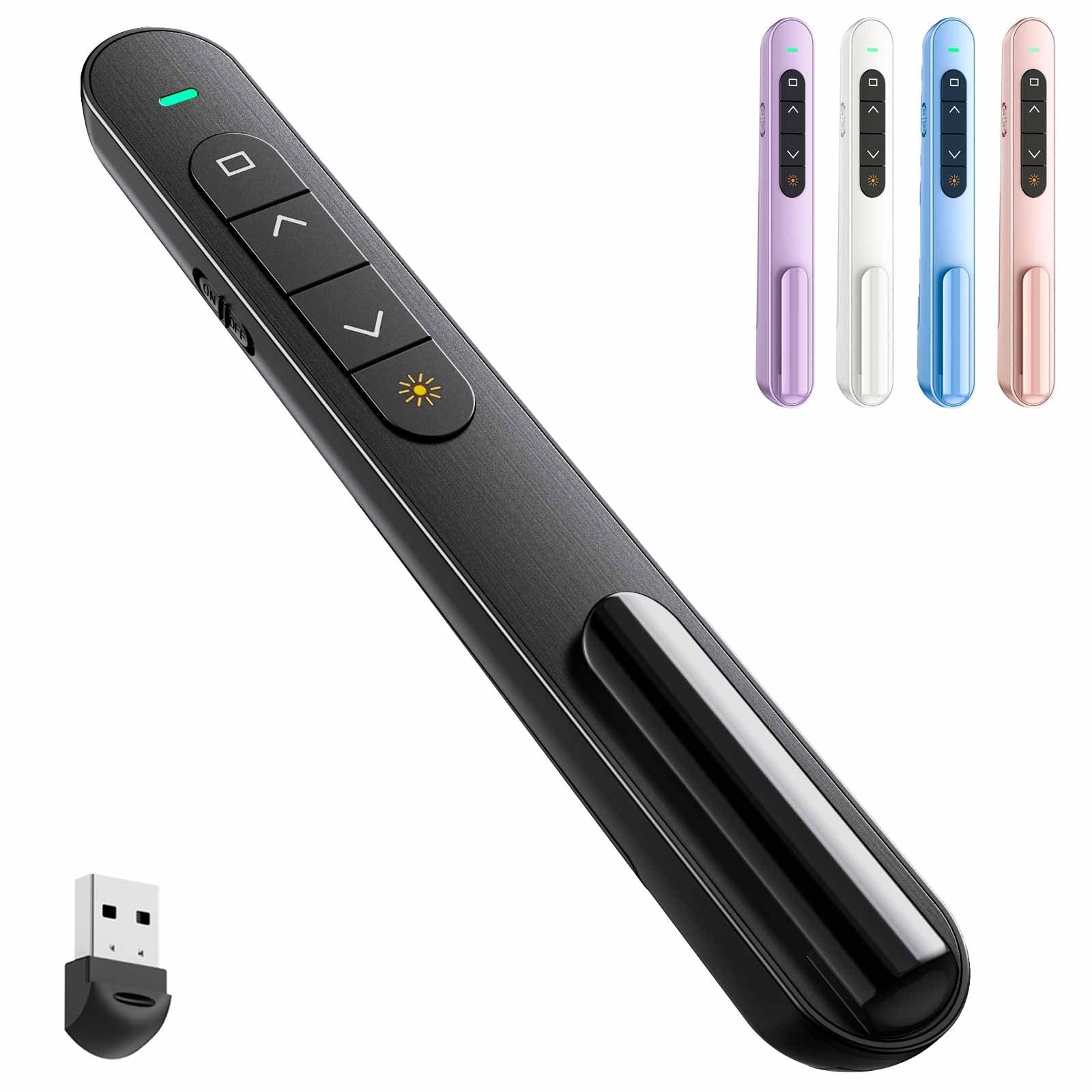 QUI Presentation Clicker with Volume Control Wireless Presenter Remote Plug &