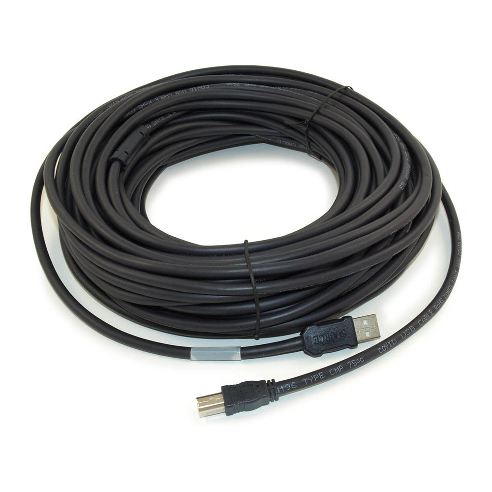 75ft USB 2.0 Active Plenum Cable Type A Male to B Male Printer Cord Black