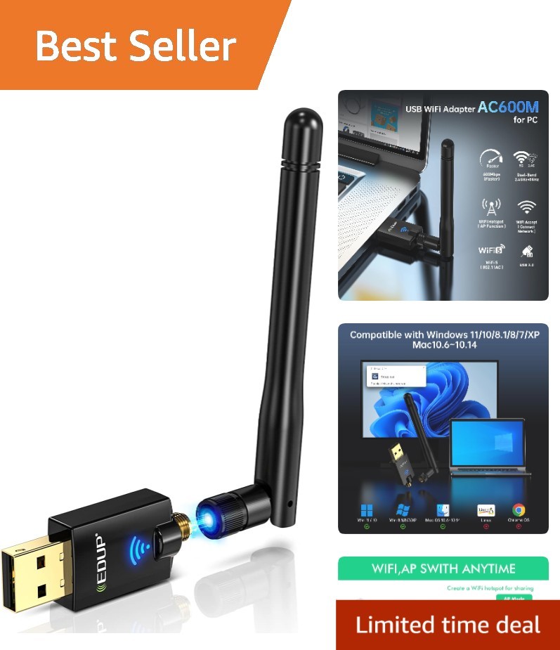 Upgrade Your Connection with AC600M Dual Band USB WiFi Adapter for Windows & Mac