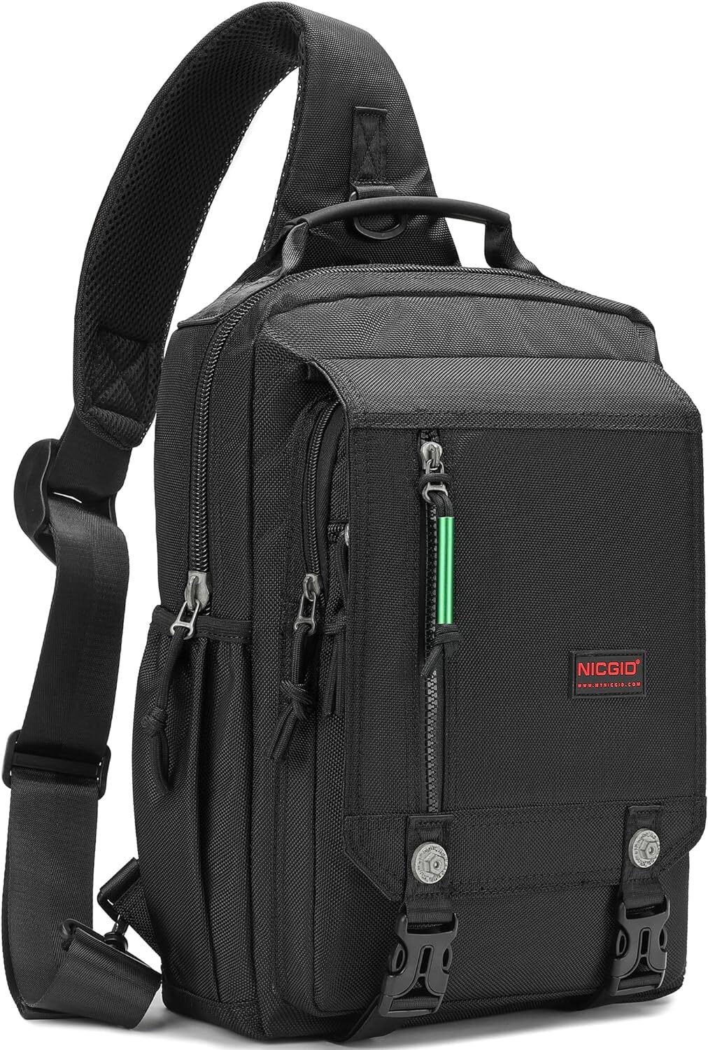 NICGID Sling Bags Chest Shoulder Backpacks, 13.3'' 14.1'' 14.1 Inch, Black 