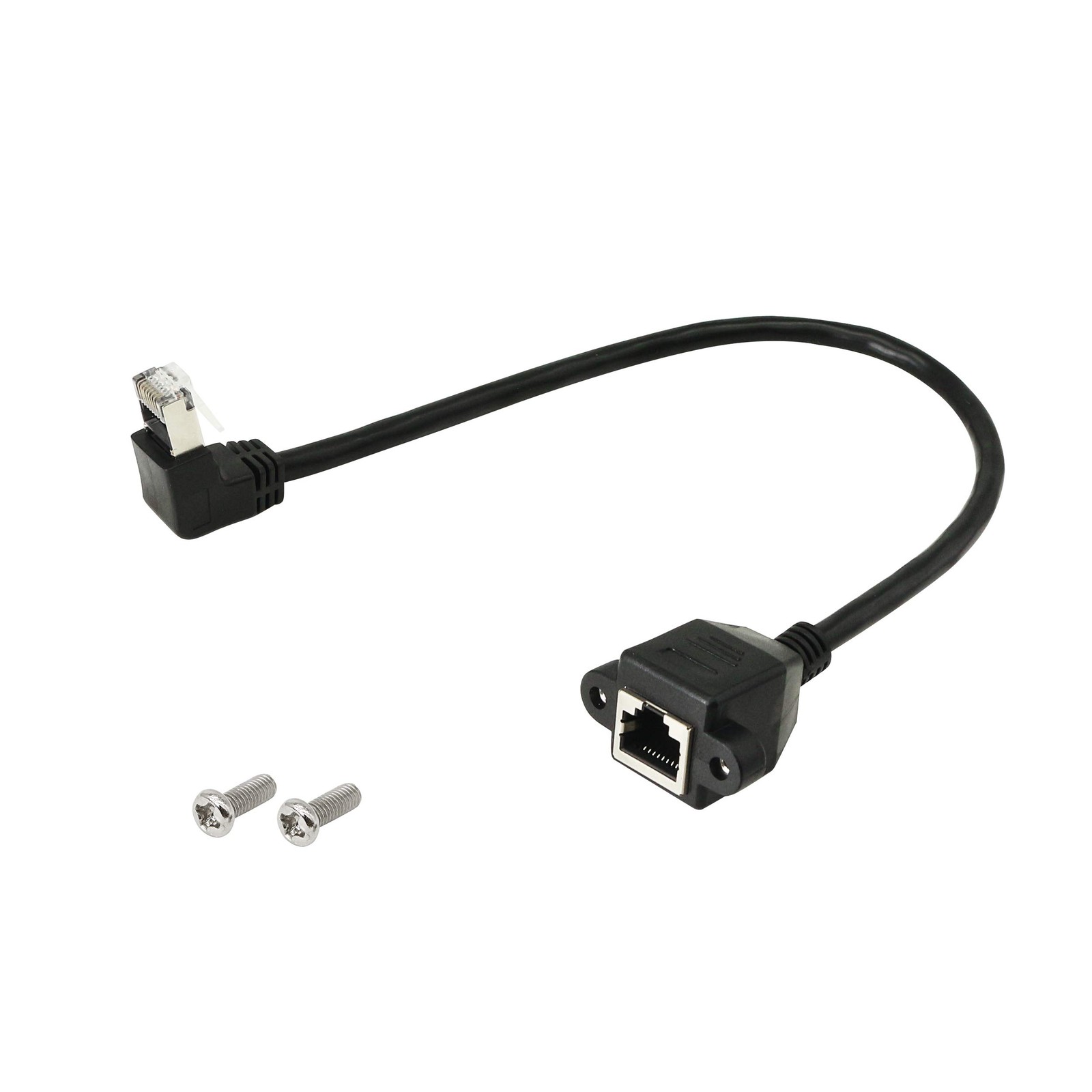 SinLoon RJ45 Ethernet Adapter Cable - 90 Degree Upward Male to UPward, Black