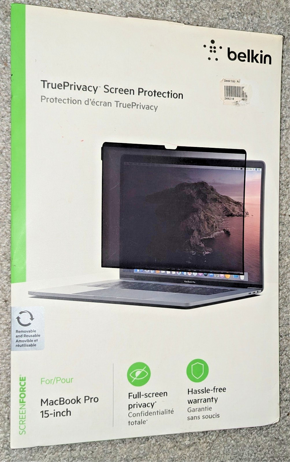 NEW Belkin TruePrivacy Screen Protector for MacBook Pro 15" 2016 2017 2018 2019