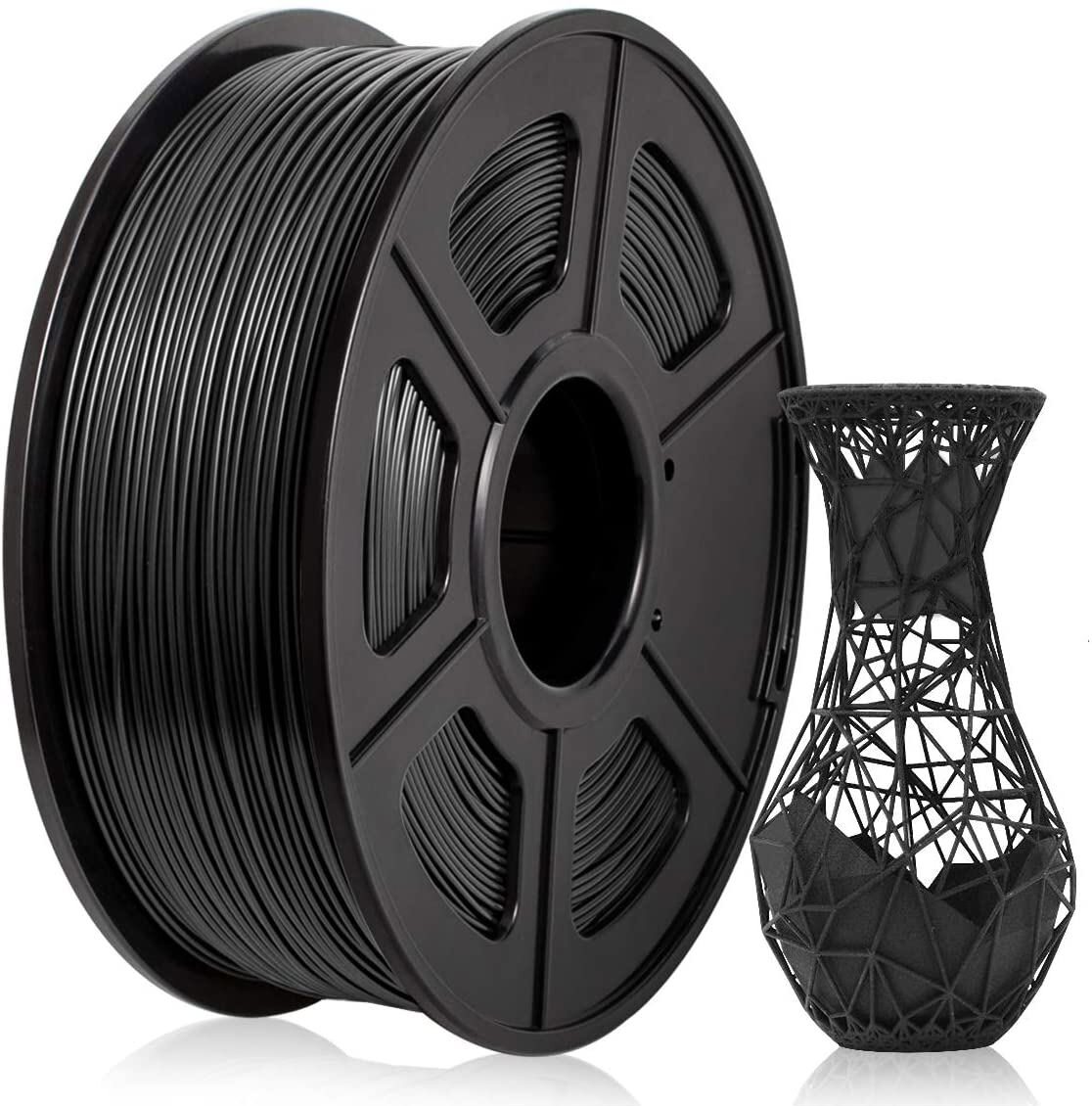 SUNLU PLA Carbon Fiber 3D Printer Filament Black 1.75mm 1KG/ Spool NO-Brittle