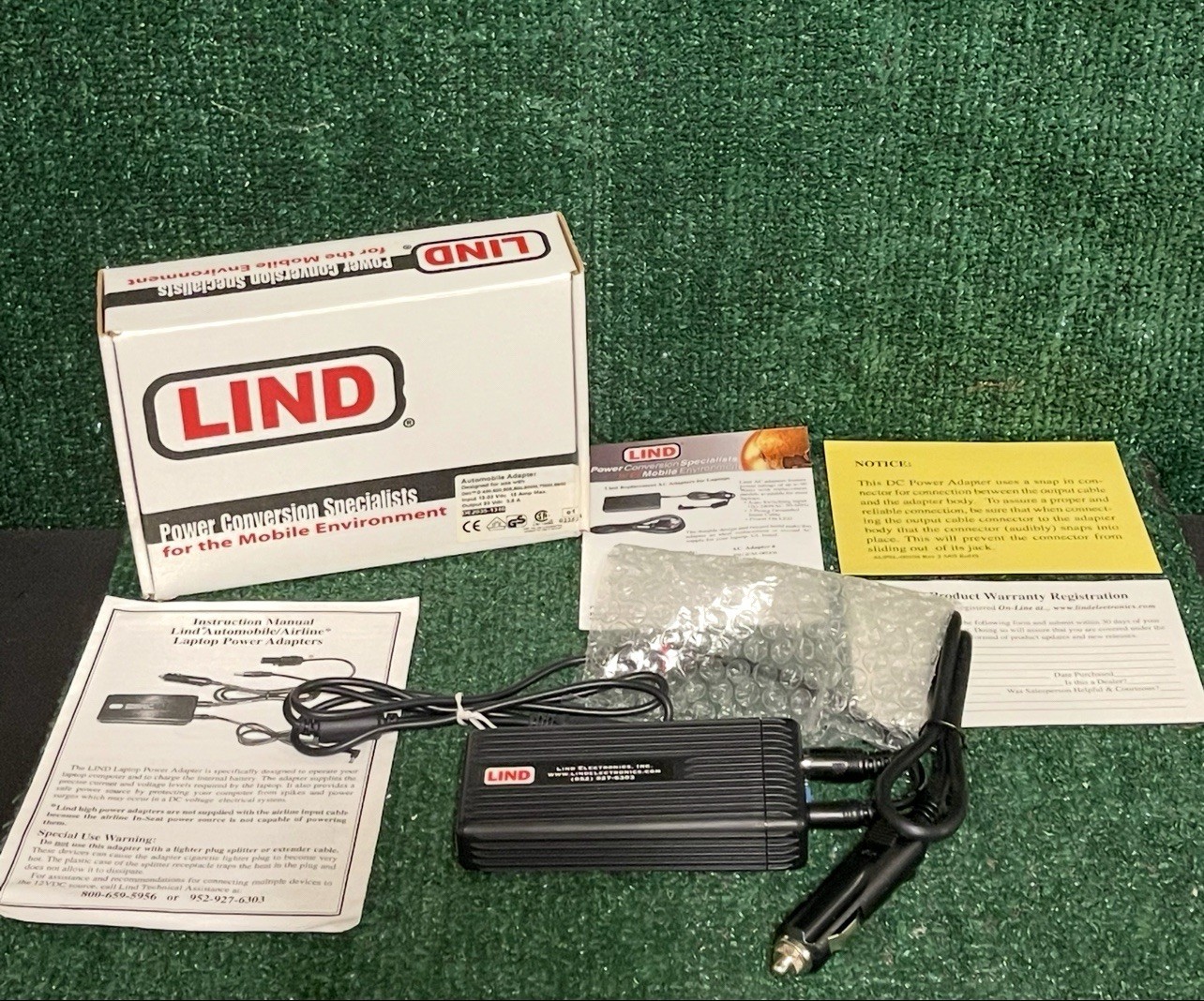 LIND DC POWER ADAPTER FOR DELL DE2035-1316 W/ CIG PLUG NEW OPEN BOX. FAST SHIP