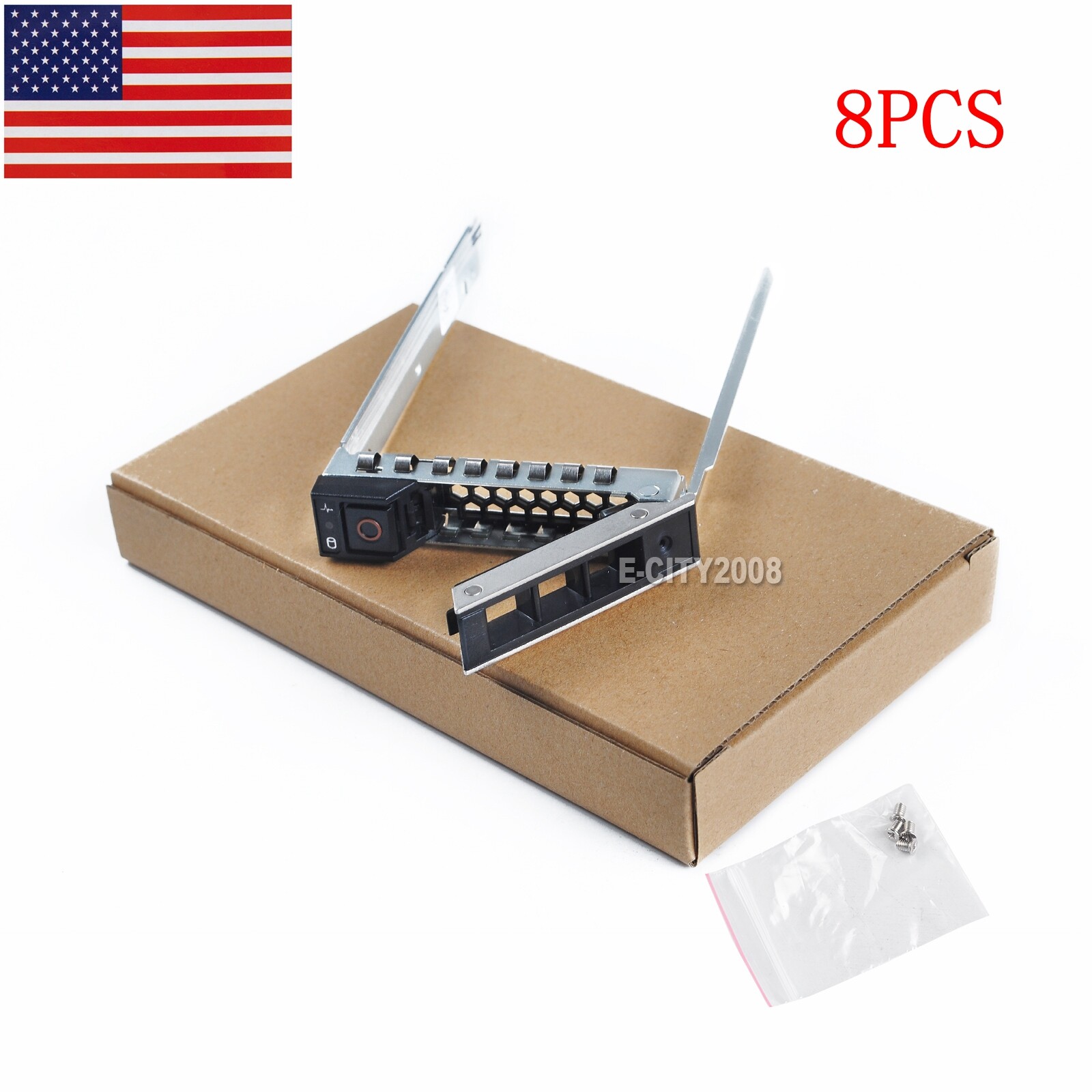 8pcs 2.5" SAS SATA SSD Hard Drive Tray Caddy For Dell R440 R640 R740 w/ Screws