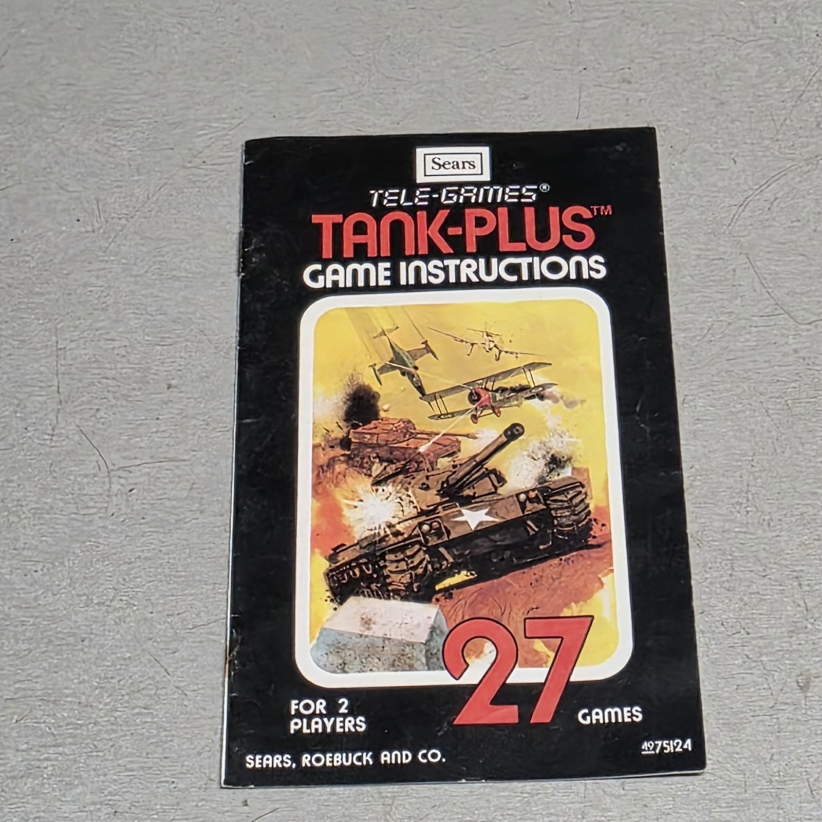 Sears Tele-Games Tank-Plus Game Instructions Manual Atari 2600