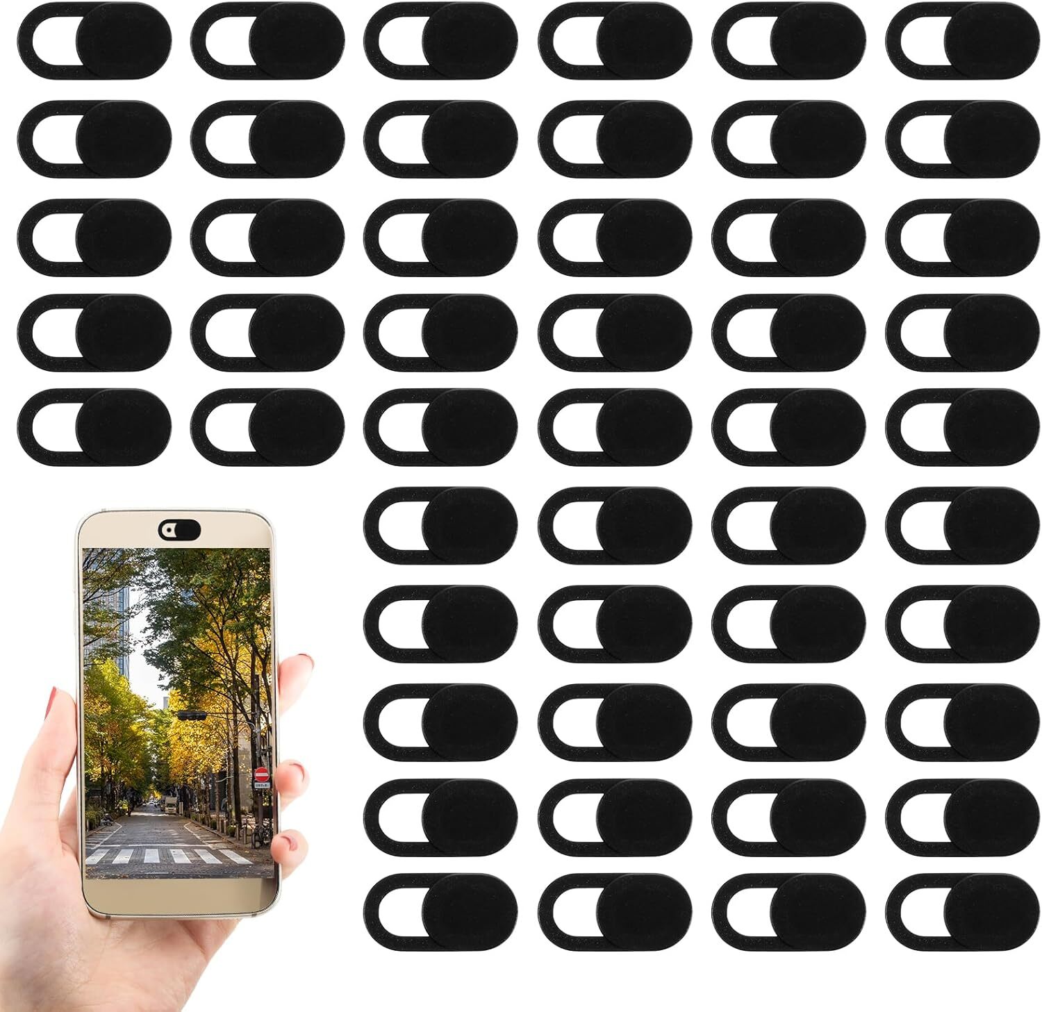 50 Pcs Webcam Cover Slide, 0.023 Inch Ultra-Thin Universal Laptop Camera Cover S