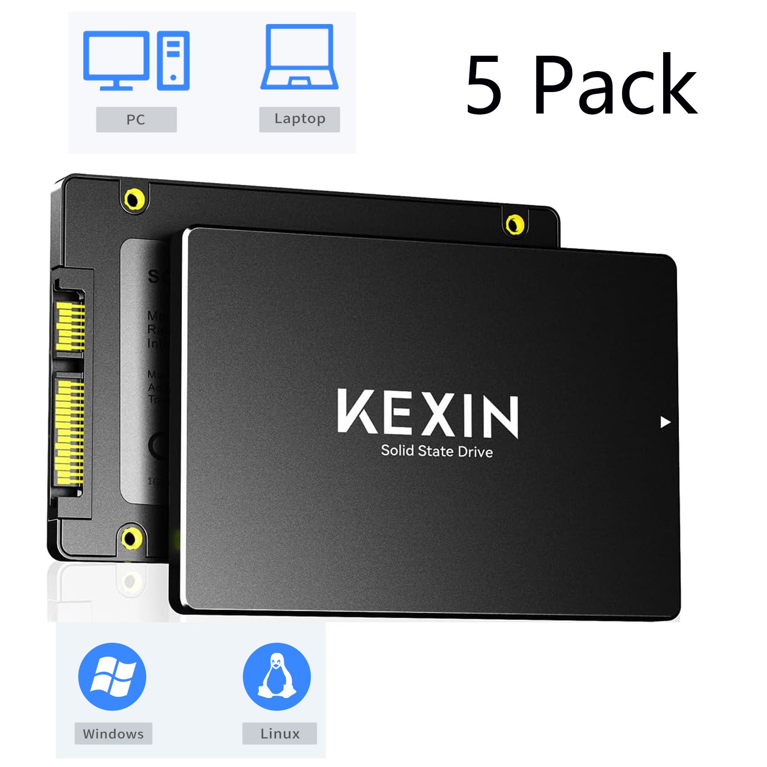 5PCS 64 GB SSD 2.5'' SATA III Internal Solid State Drive PC/MAC up to 500MB/s