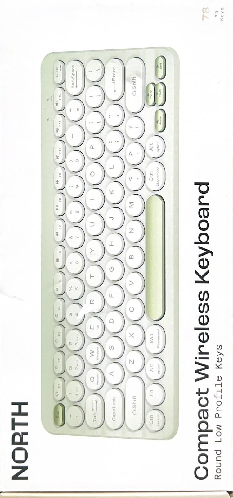 North Compact Round Key Wireless Keyboard - Mint Green