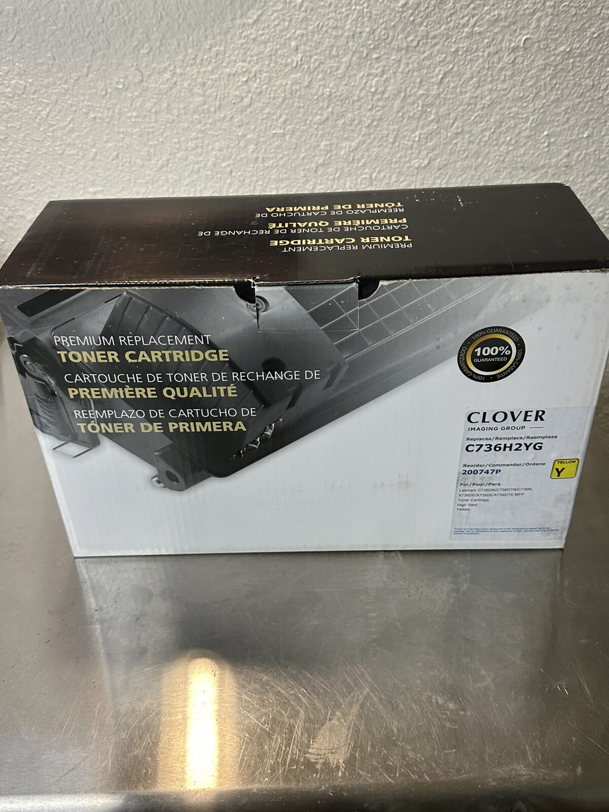 Clover Brand Yellow High Yield Toner Cartridge Replacement for Lexmark C736H2YG