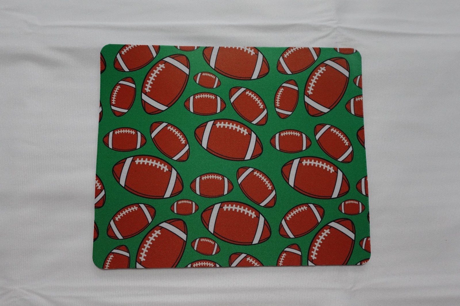 football Pattern Mouse Pad | Green | Handmade | Non-Slip | NEW 8.5x7.1in