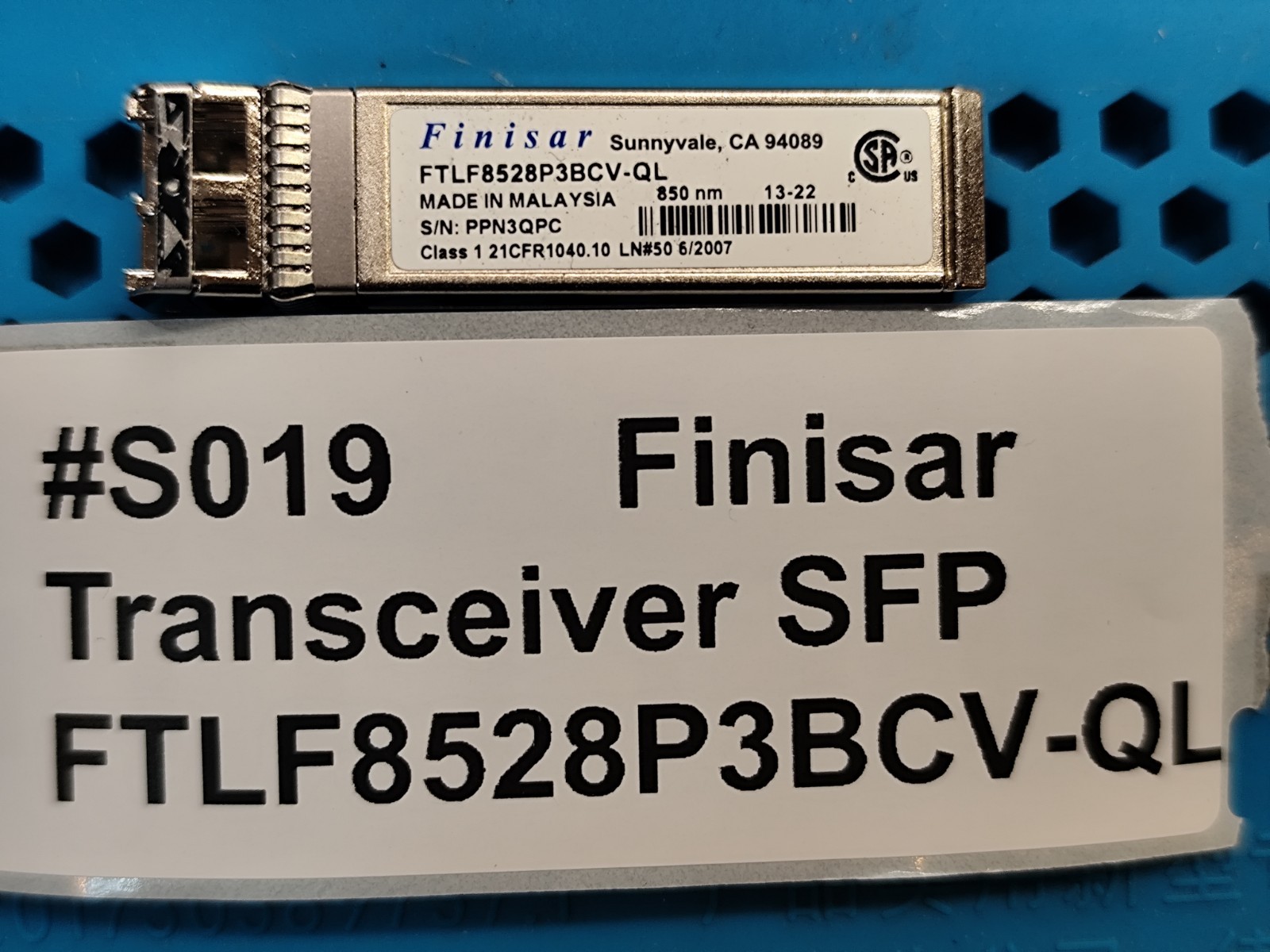 Finisar 2.125 4.25 8.5Gb SFP+ SR Transceiver Duplex LC FTLF8528P3BCV-QL Cisco HP