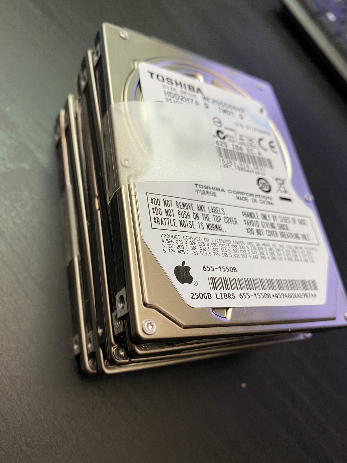 LOT OF QTY 6 250gb 2.5" Laptop SATA Replacement Hard Drives MIXED BRAND AS IS 