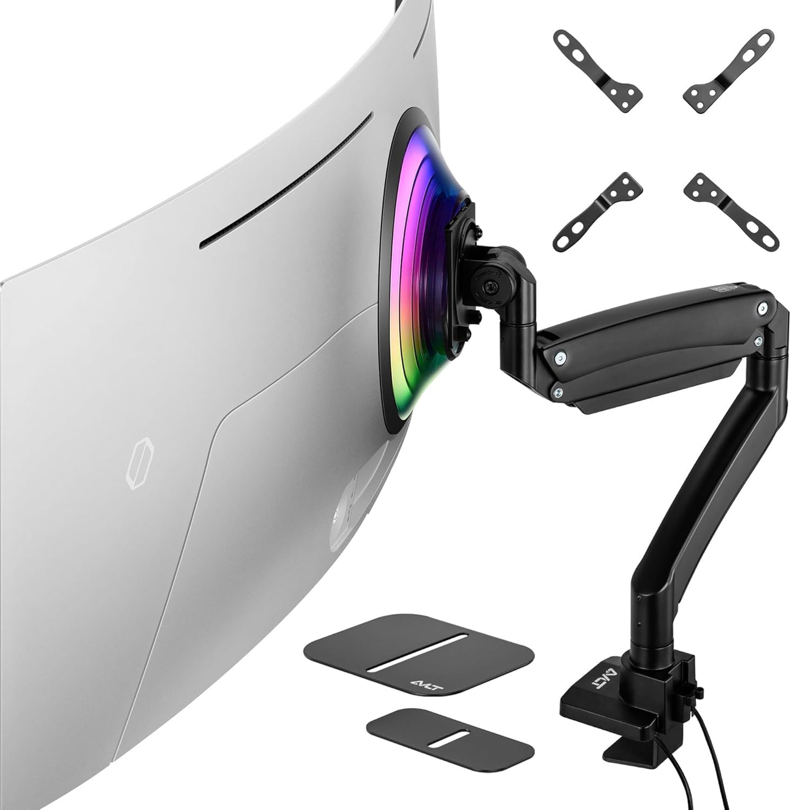 Single Monitor Arm Black Fits 17 to 57 Inch Screens VESA 75x75mm 100x100mm