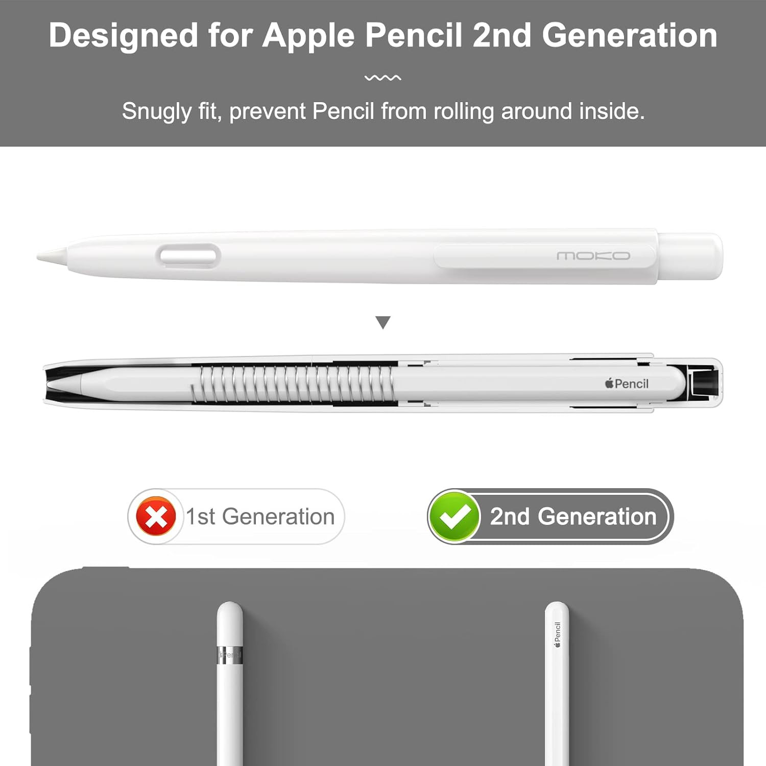 Holder Sleeve Compatible with Apple Pencil 2nd Generation, Retractable PC Pen...