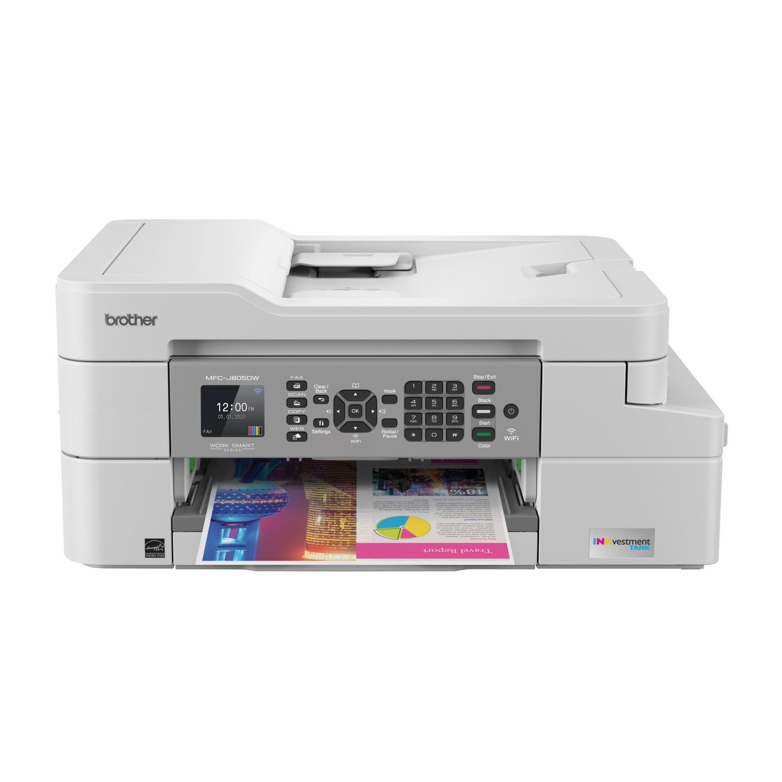 Brother MFC-J805DW INKvestmentTank Color Inkjet All-in-One Printer Ready