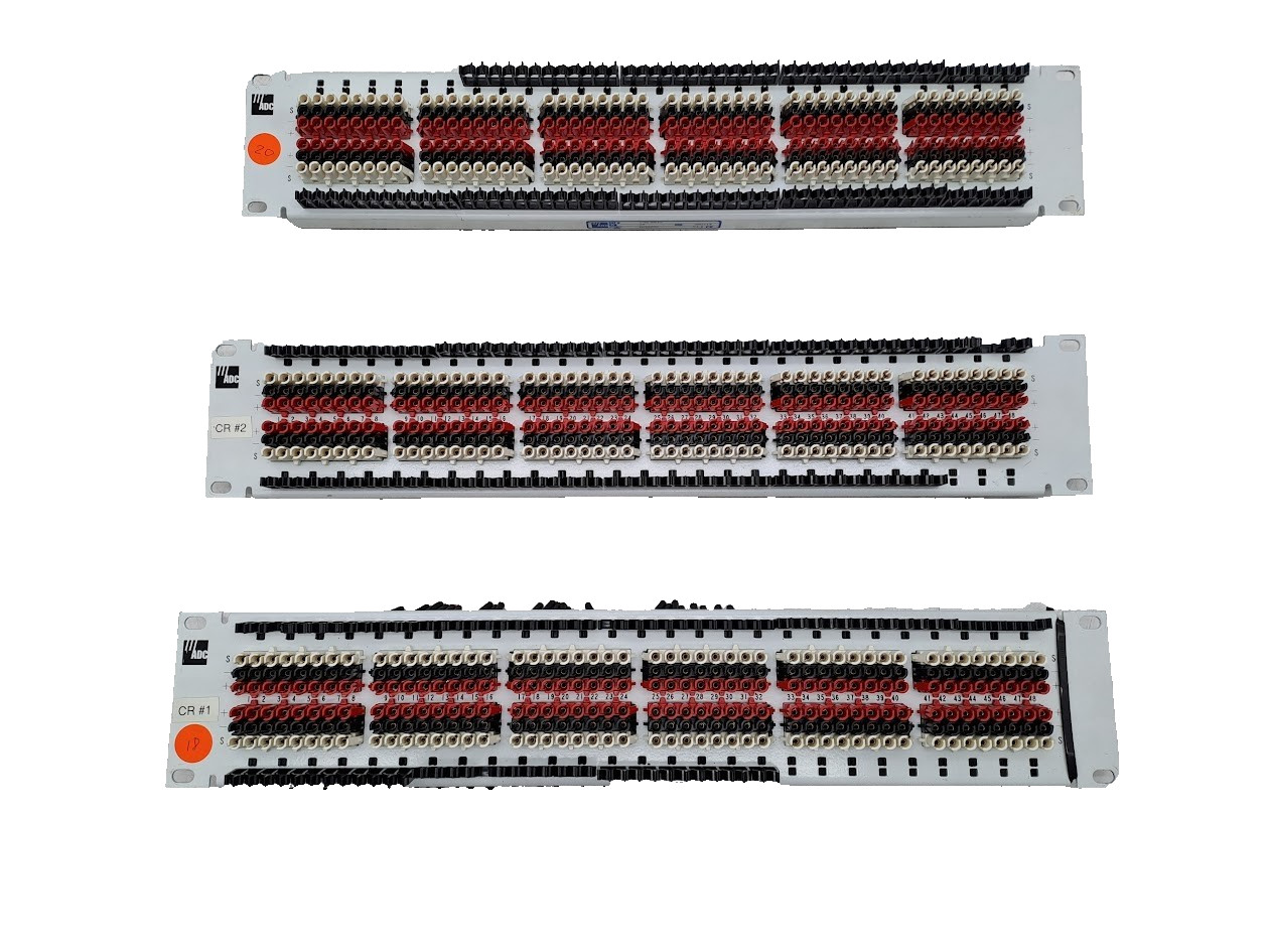 Lot of 3 Adc Integrated Cable Organization Network Panel 96 Port Model I-96-mkiv