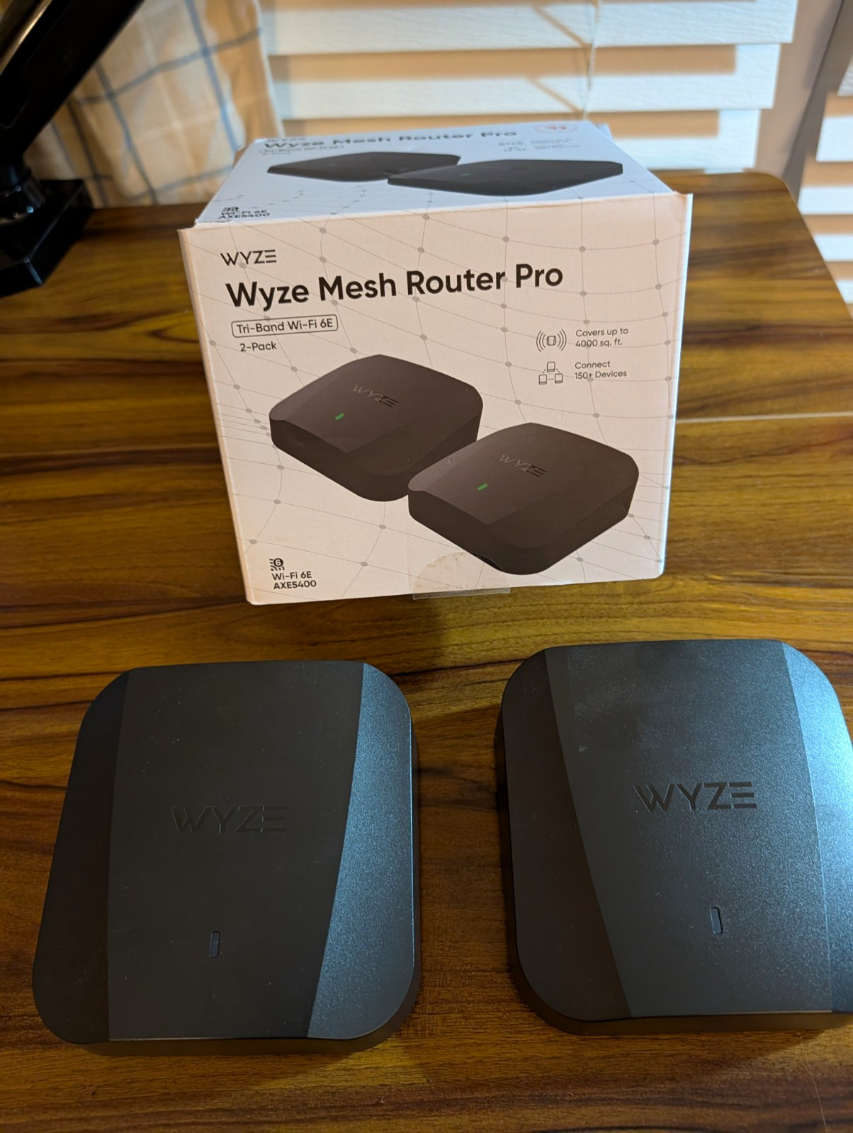 Wyze Mesh Router Pro Tri-Band Wi-Fi 6E AXE5400 Black Mesh System 2-Pack
