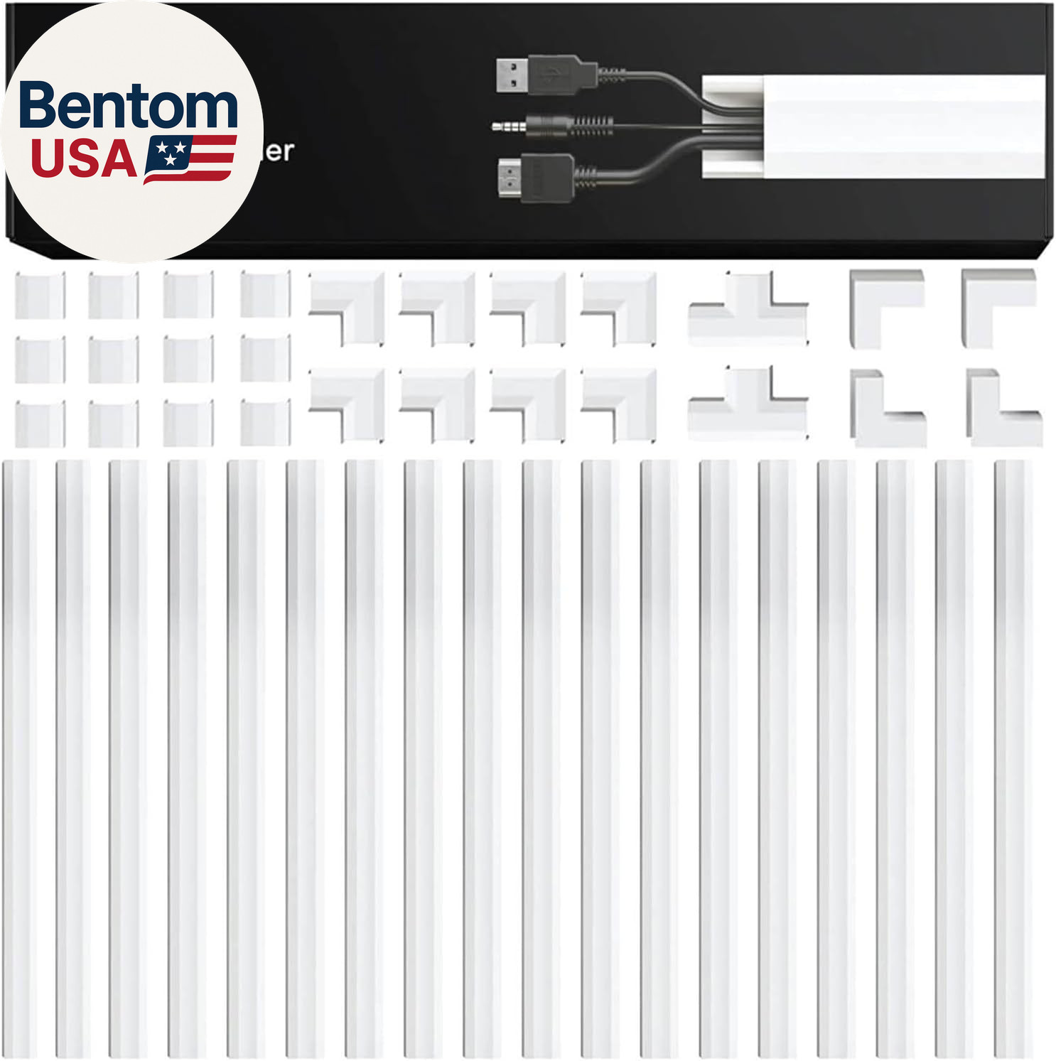 Cable Hider Wall 306” - Cable Raceway Cord Hider - Wire Covers for Cords on Wall