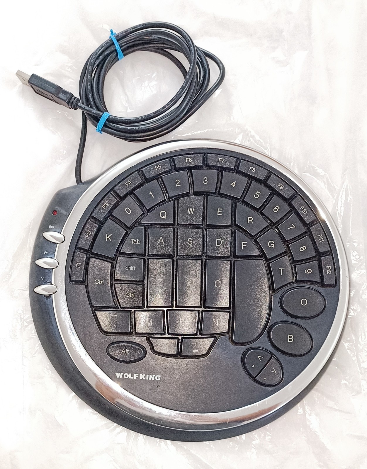 WOLF KING WARRIOR DK-2388U LEFT GAMING KEYBOARD PAD USB KEYPAD WORKING FPS