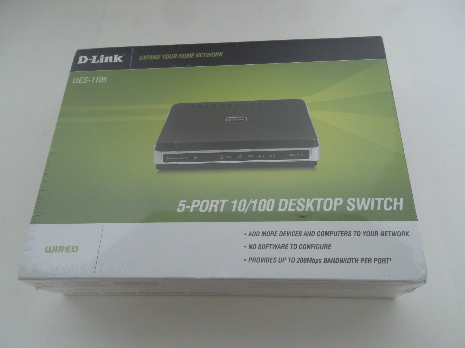 * NEW* D-Link 5-Port Hi-Speed Desktop Switch 100 RJ-45 Ethernet DES-1105 Duplex