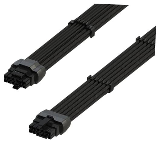 12VHPWR PSU-GPU Power Cable | Compatible with NIVIDA Straight Black - Molded