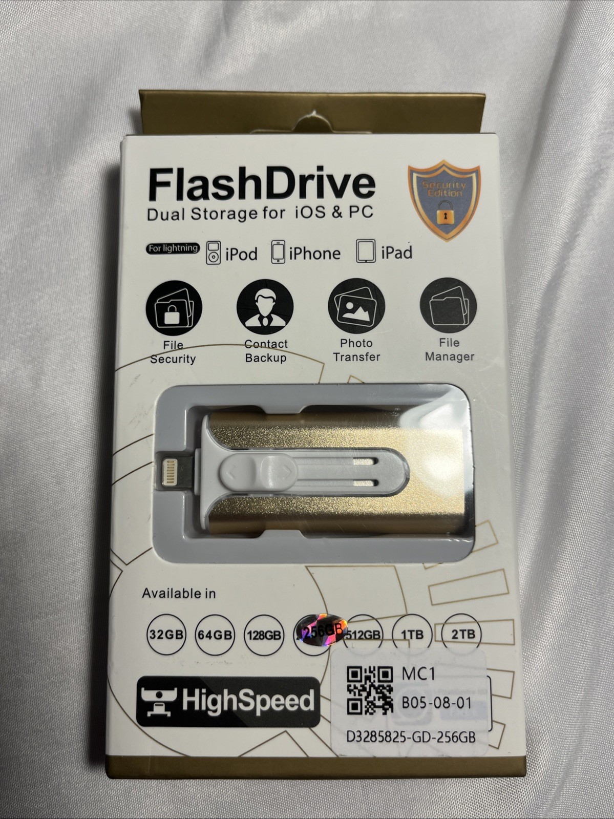 256GB usb flash drive 3.0 Dual Storage for iOS & PC BRAND NEW in a BOX.