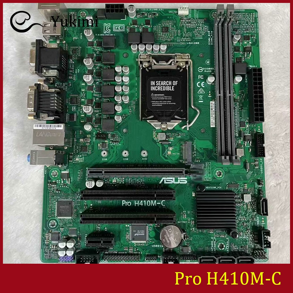 FOR ASUS Pro H410M-C DDR4*2 32GB LGA 1200 HDMI VGA DVI Micro-ATX Ｍotherboard