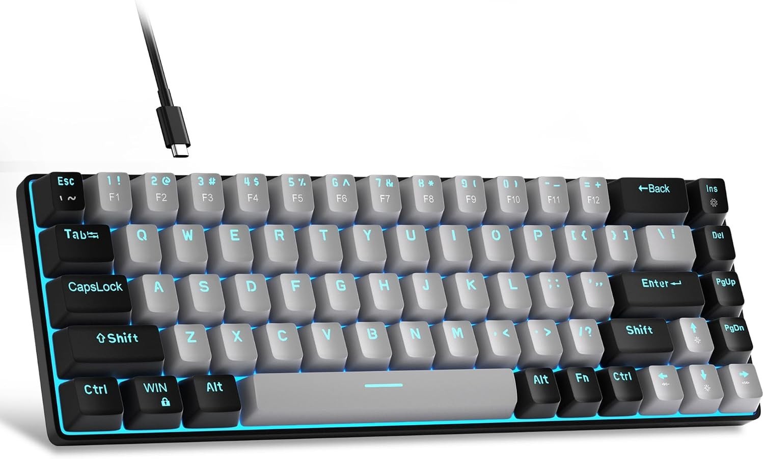60% Portable Mechanical Gaming Keyboard MK-Box with Blue Switch and LED